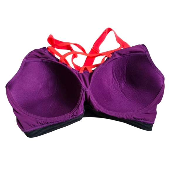 NWOT Victoria's Secret VSX Sport Bra, Purple/Coral, Size 36DD - Picture 4 of 10
